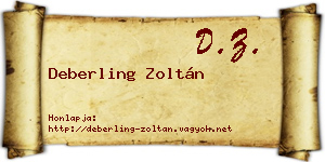 Deberling Zoltán névjegykártya