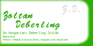 zoltan deberling business card